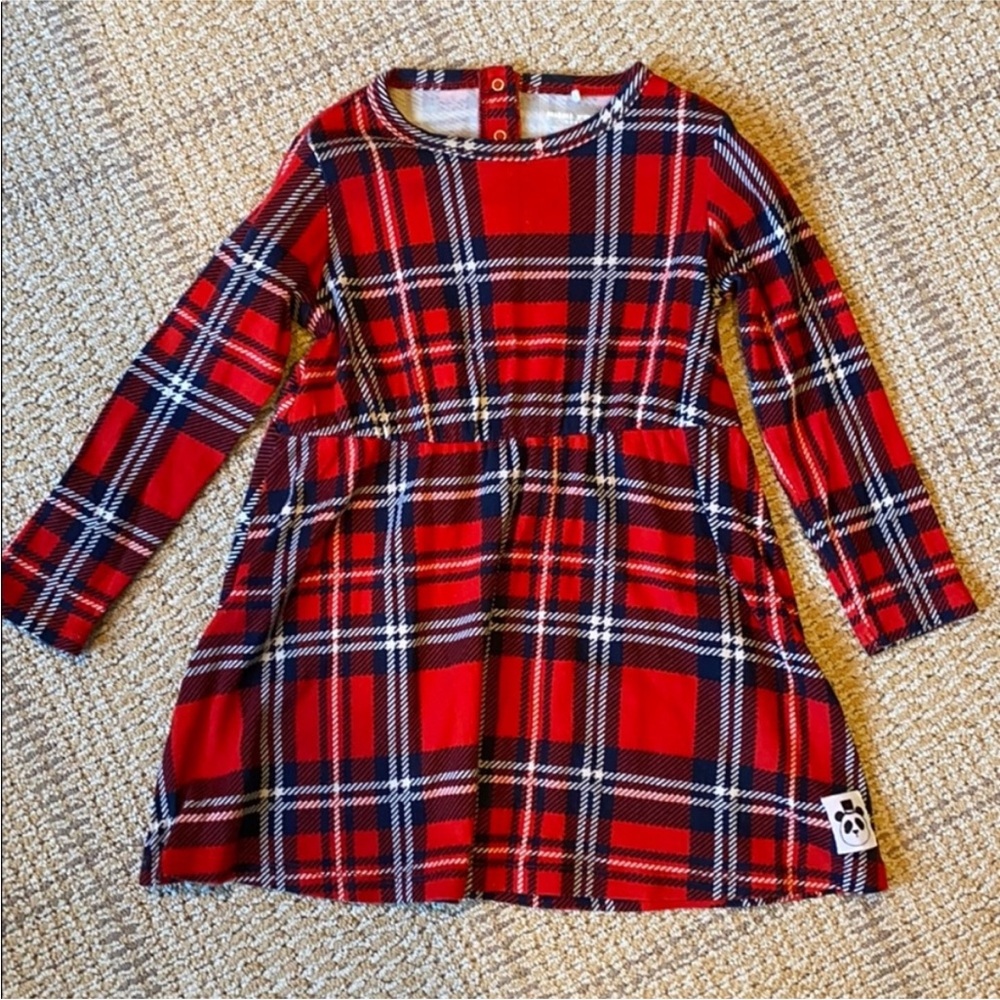 Mini Rodini girls dress plaid
Size: 104/110 (3-5 years)